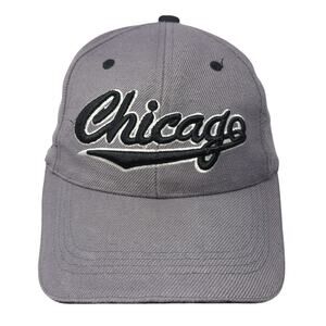 Chicago Strapback Baseball Cap Gray One Size Adjustable Embroidered Lightweight